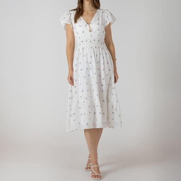 Devoted, Wrap Front Tiered Midi Dress, Sizes XS-XL