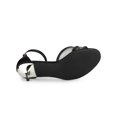 thumbnail image 3 of BLISSFUL STEP Women's Rhinestone Mesh Kitten Heels Sandals Black (Size 8.5), 3 of 7