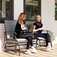 thumbnail image 2 of Outsunny Banc à Bascule d'Extérieur avec Table Chaise à Glissière pour 2 Gris, 2 of 10