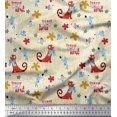 thumbnail image 1 of Soimoi Velvet Fabric Floral,Rat & Cat Cartoon Print Fabric by The Yard 58 Inch Wide, 1 of 1
