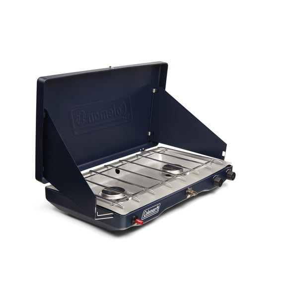 Coleman Classic 3 in 1 Portable Camping Stove/Grill, 2 Adjustable Burners, Push-Button Ignition, 20,000 BTUs - Great for Camping, Tailgating, Grilling, BBQs, & More