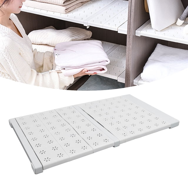 Adjustable Closet Tension Shelf Organizer, Durable Steel Construction, Expandable For Cabinets, Wardrobes, Bathrooms