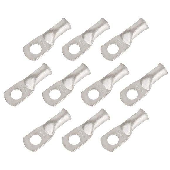 Riocan 10 Pcs 6 Awg-5/16 (M8) Bornes Anneaux en Étain 6 Crampons en Fil de Cuivre Connecteurs de Câble de Batterie Robustes