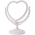 thumbnail image 1 of ORUYROP 2Sides Heart-shaped Makeup Mirror 360 Rotatabling Stand Table Cosmetic Mirror Dresser (Beige), 1 of 4