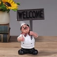 thumbnail image 3 of Hearth & Gear Chef Statue Resin Italian Chef Kitchen Decoration With Welcome Board Decoration Chef Welcome Sign Suitable For Home Bars Restaurants Coffee Mailbox Ornament Great Grandma Christmas, 3 of 6