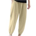 thumbnail image 1 of Mens Pants, Mens Solid Color Pocket Drawstring Casual Youth Versatile Sports Oversized Pants, 1 of 6