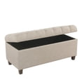 thumbnail image 4 of HomePop Ainsley Banc de Rangement Traditionnel en Tissu Capitonné à Boutons, Couleur Beige, 4 of 9