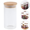 thumbnail image 3 of EeaseCA 2pcs Glass Storage Jars Kitchen Sealed Containers with Bamboo Lid (350ML), 3 of 9
