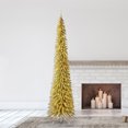 thumbnail image 2 of Home Heritage 9' 250 LED Pre-Lit Artificial Christmas Tinsel Tree, Gold, 2 of 8