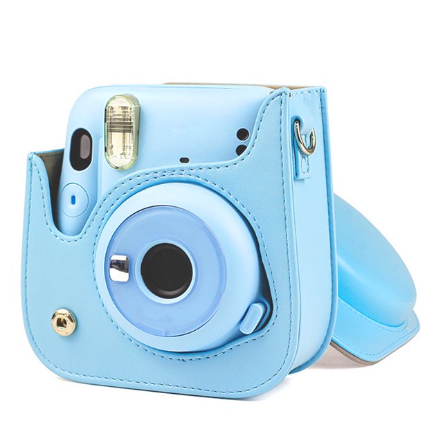 PU Leather Mini Camera Case Bag, Fashional Camera Protector Cover, For Mini 11 Camera, , Blue