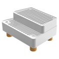thumbnail image 4 of BELOVING Automatic Cat Litter Box Ramp 2 Steps Waterproof Pad Mat with Non Slip Feet Leakproof Cat Litter Stair for Small Elderly Cats White, 4 of 9