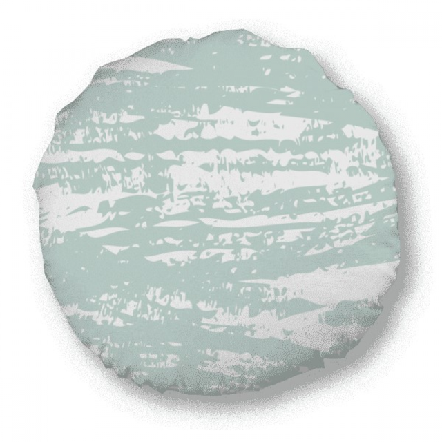 Coussin Rond à Encre Verte P Art pour Décoration de la Maison