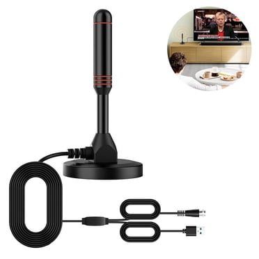 Antenne HDTV Numérique - Comprend une Base Magnétique et un Câble Coaxial - Antenne TV Terrestre Antenne TV - Intérieur Ou Extérieur