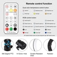 thumbnail image 3 of Amdohai Anneau Lumineux RVB 26 Cm/10 Pouces, Lumière de Remplissage LED, Intensité Réglable, Alimenté par USB, avec Trépied de Bureau, Support Lumineux en Métal, Doubles Supports pour Téléphone, Déclencheur à Distance, Télécommande pour Diffusion en Direct, Vidéo en Ligne, Selfie m, 3 of 7