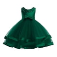 thumbnail image 1 of MIASHUI Robe Élégante à Fleurs pour Fille pour Mariage, Concours et Tenue de Fête Vert Foncé, 4-5 Ans, 1 of 2