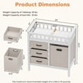 thumbnail image 3 of Costway Wooden Baby Changing Table, Diaper Changing Station with 3 Fabric Storage Drawers, 3 of 8