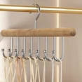 thumbnail image 1 of Cagogo under $5 Belt Hanger, Belt Hanger for Closet Organizers,Storage Belt Rack with 8 Hooks,Multifunction Sturdy Wooden Hanger,Tie and Scarf Organizer Rack,Wall Mount Accessory Holder, 1 of 6