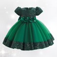 thumbnail image 2 of Robe Formelle pour Filles à Manches Bouffantes, Robe de Bal, Robe en Tulle, Robes de Fête pour Filles 18-24 Mois, 2 of 4