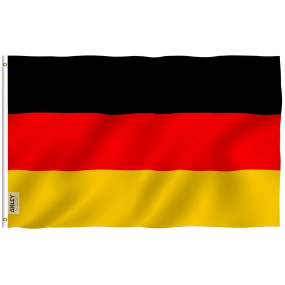 ANLEY [Fly Breeze] 3x5 Feet German Flag - Vivid Color and UV Fade Resistant - Canvas Header and Brass Grommets - Germany DE Banner Flags