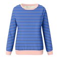 thumbnail image 4 of RXIRUCGD Chandails Décontractés d'Hiver pour Femmes Sans Capuche à Manches Longues à Col Rond Amples Imprimés, Bleu, Taille : 2TG, 4 of 5