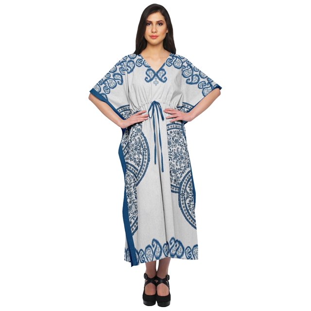 Moomaya Kaftan de Plage, Paréo de Bikini, Robe Longue Maxi Caftan pour Femmes