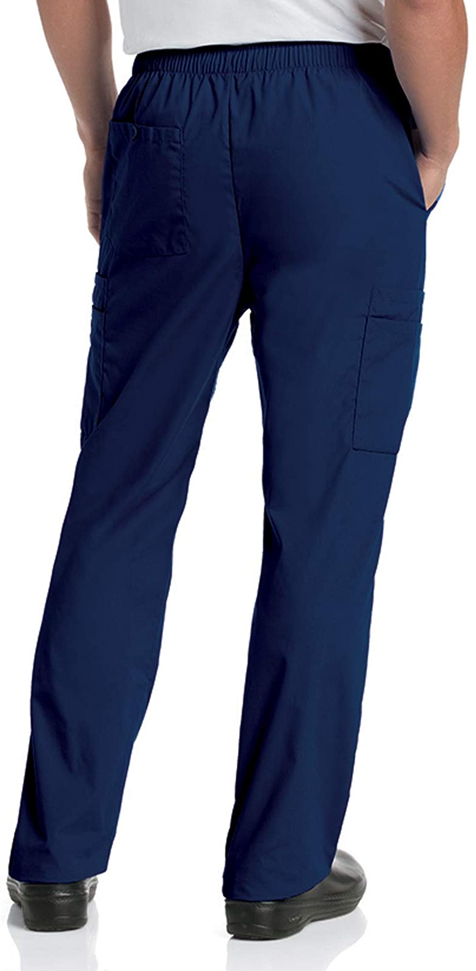 Landau Essentials 7 Pocket Scrub Pants for Men's: Classic Relaxed Fit, Elastic, Zipper Front, Pull-on Medical 8555