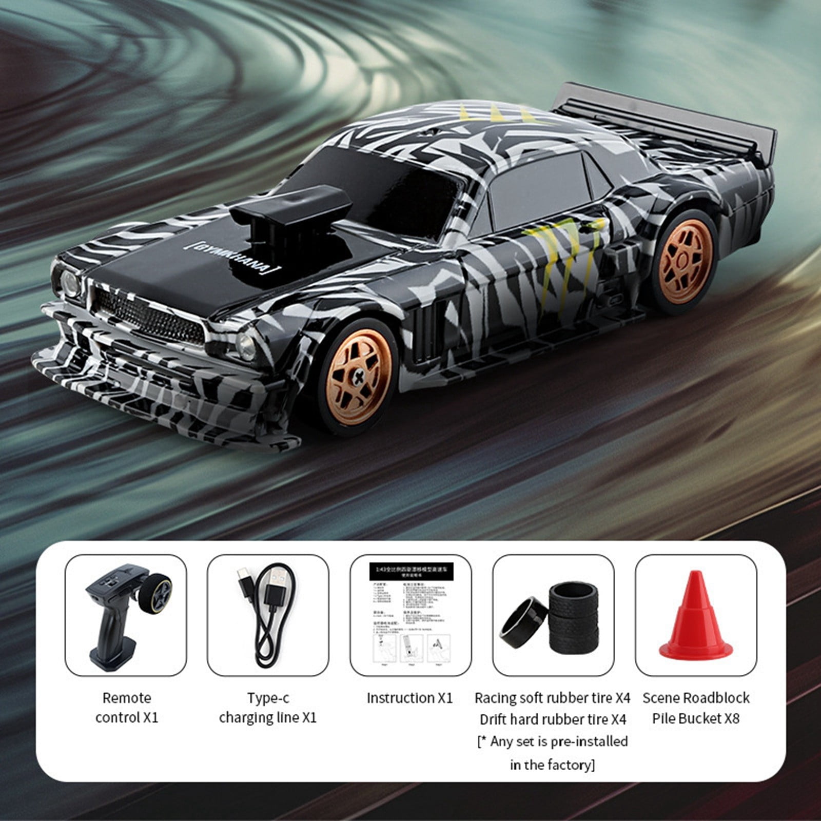 Remote Control Sports Car 1/43 Scale 2.4G Full Proportional RC Mini Racing Drift Car Model and Christmas (RTR Version)