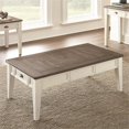 thumbnail image 2 of Bowery Hill Hardwood Solids Dark Oak and Antique White Coffee Table Rectangular Storage 32" W x 52" D x 18" H, 2 of 7
