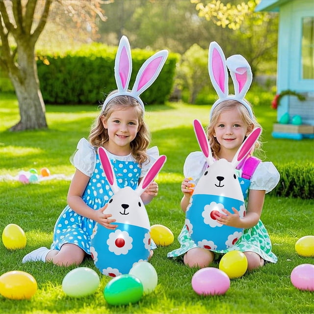 Aufmer 2 Pcs Easter Inflatable Egg Decor, Colorful Courtyard Decoration for Holiday Festivities, Perfect Easter Toy and Party Supply