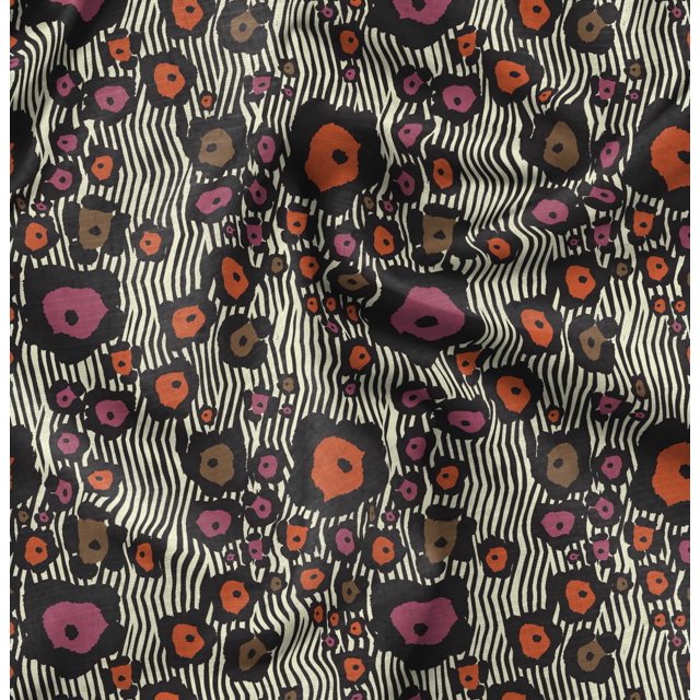 Soimoi Yellow polyester Crepe Fabric Wild Animal Skin Fabric Prints by Yard 52 Inch Wide