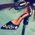 thumbnail image 5 of LSLJS Women's Ethnic Suede Embroidered Strap High Heel Chunky Sandals, 5 of 5
