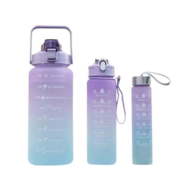 Dvkptbk Bouteilles d'Eau Gobelet Spatial Plastique Sport Mise en Forme Plein Air Gobelet d'Eau Dégradé Poignée Bouteille d'Eau Bouteille d'Eau pour Étudiant Ensemble de 3 Pcs Fournitures Scolaires en Liquidation