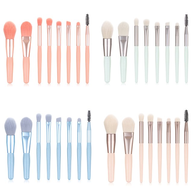 CHICHUMID Makeup Brushes Set 8Pcs Nylon Synthetic Material No Shedding Charming Application Professional Use Women