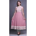 thumbnail image 2 of Bimba Robe Anarkali Ikat Rose Pâle2 pour Femmes Kurti Imprimé Ethnique Indien Longue Kurta Robe de Soirée Petite, 2 of 6