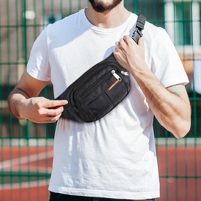 TopLLC Sac Banane de Sport en Toile pour Homme, Mode Décontractée, Grande Capacité de Rangement