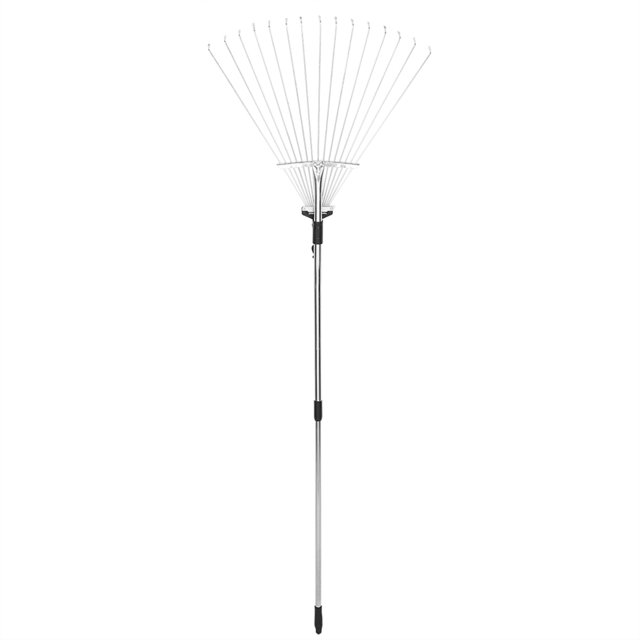 Delaman Râteau à Feuilles Garden Râteau Télescopique Pliable Réglable Herbe Feuilles Râteau Jardin Outil De Nettoyage