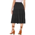 thumbnail image 3 of Unique Bargains Jupe Midi Longue Évasée à Étages avec Poches pour Femme 2 TG, 3 of 7