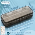 thumbnail image 3 of Matoen12 Grande Capacité Boîte à Crayons en Plastique à Double Ouverture pour Enfants Étudiants, Fournitures de Rentrée Mignonnes Boîte de Rangement Transparente avec Autocollants, Noir, 3 of 7