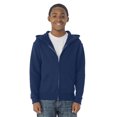 thumbnail image 1 of Jerzees Youth NuBlend Full Zip Hooded Sweatshirt, S, J Navy, 1 of 2