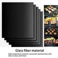 thumbnail image 5 of Transemion Tapis de Barbecue Réutilisable Antiadhésif Feuille de Cuisson Portable Pique-Nique Extérieur Noir 50*40cm*0.2mm, 5 of 5