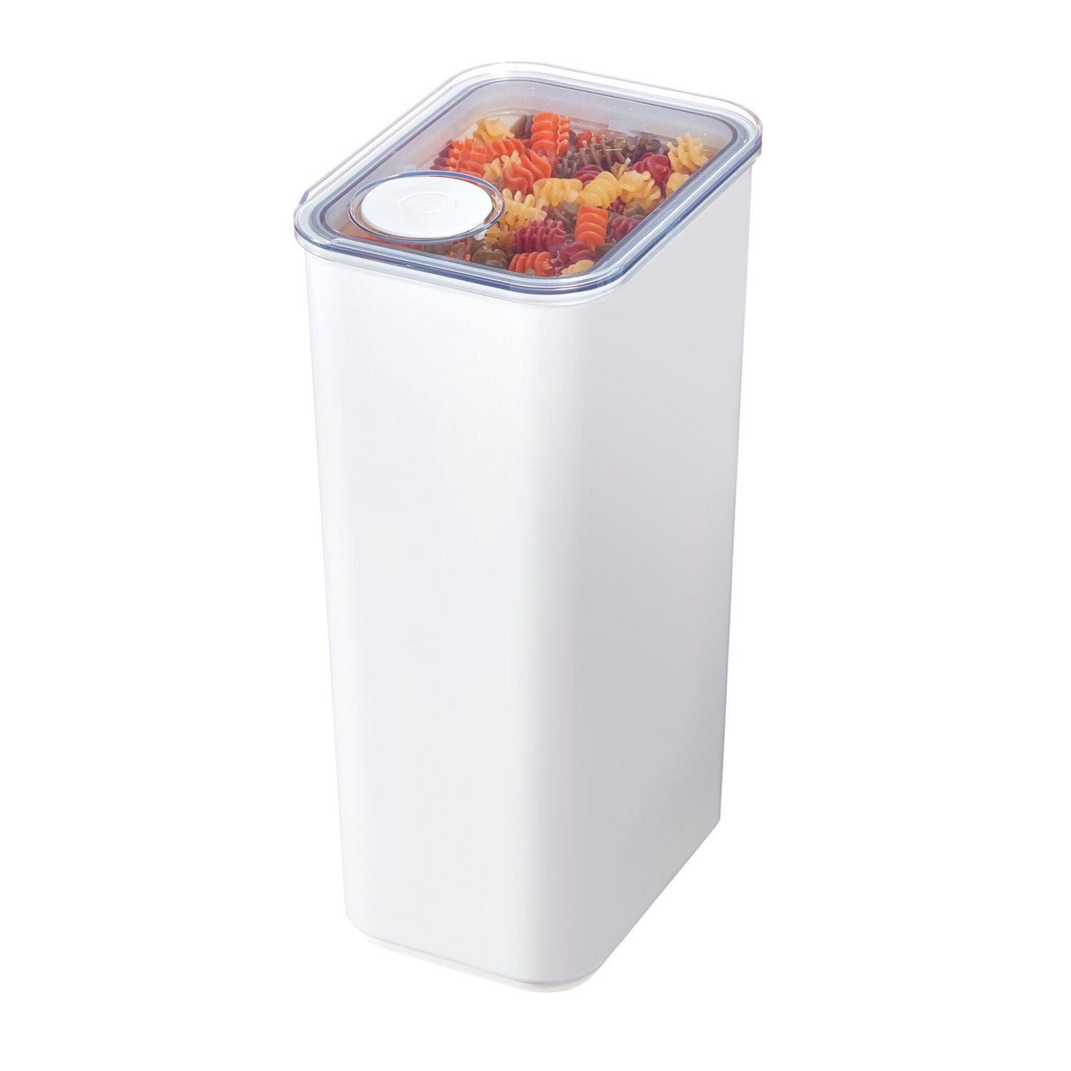 iDesign Recycled Plastic XL Dry Goods Kitchen Canister with Airtight Lid – 4200mL, White