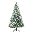 thumbnail image 1 of HOMCOM 6' Unlit Artificial Christmas Tree Hinged Flocked Xmas Tree w/ Stand, 1 of 10