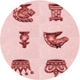 thumbnail image 1 of Ahgly Tapis Rond Lavable en Machine Intérieur Transitionnel Rose Clair, 7 Pieds Rond, 1 of 7