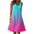 thumbnail image 1 of CHUANK Robes en Lin pour Femmes Été Grande Taille Manches Courtes Col en V Longueur Genou Robe Ample Décontractée Confortable Robe de Plage Soldes de Liquidation 2024, 1 of 6