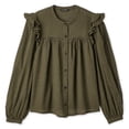 thumbnail image 1 of George Women's Ruffled Long-Sleeve Top, 1 of 6