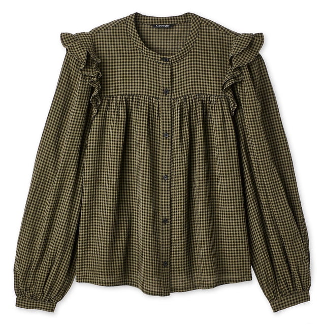George Women's Ruffled Long-Sleeve Top