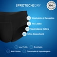 thumbnail image 4 of Men’s Washable Reusable Incontinence Cotton Briefs with Front Absorbent Protection for Light to Moderate Bladder Leaks, 4 of 12