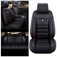 thumbnail image 2 of Maidao Car Seat Covers Leather Full Set for Volkswagen for ID.4 2020-Present 5 Seats Compatible Airbag Waterproof Front Rear Cushion Protector Black and Red, 2 of 7