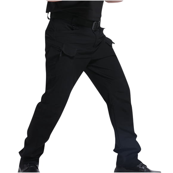 TopLLC Men's Multiple Pockets Cargo Pants Waterproof Solid Outdoor Tactical Light Weight Solid Stretch Fitness Track Jogging Hiking Sweatpants Work Pants