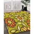 thumbnail image 3 of Ahgly Company Tapis d'Intérieur Lavable à la Machine, Carré, Transitionnel, Brun Acajou, Tapis de Zone, 5 Pieds Carré, 3 of 7